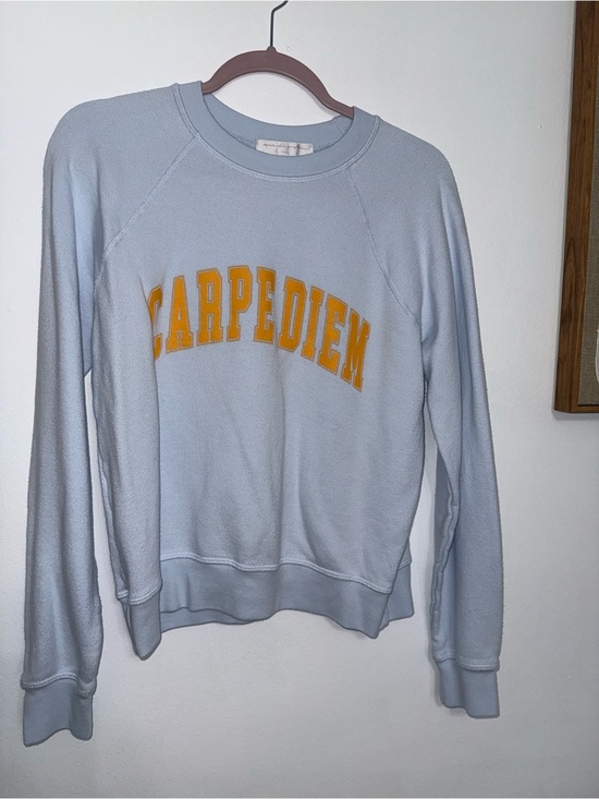 Spiritual Gangster Sweaters - Spiritual Gangster pale blue sweatshirt with gold logo label